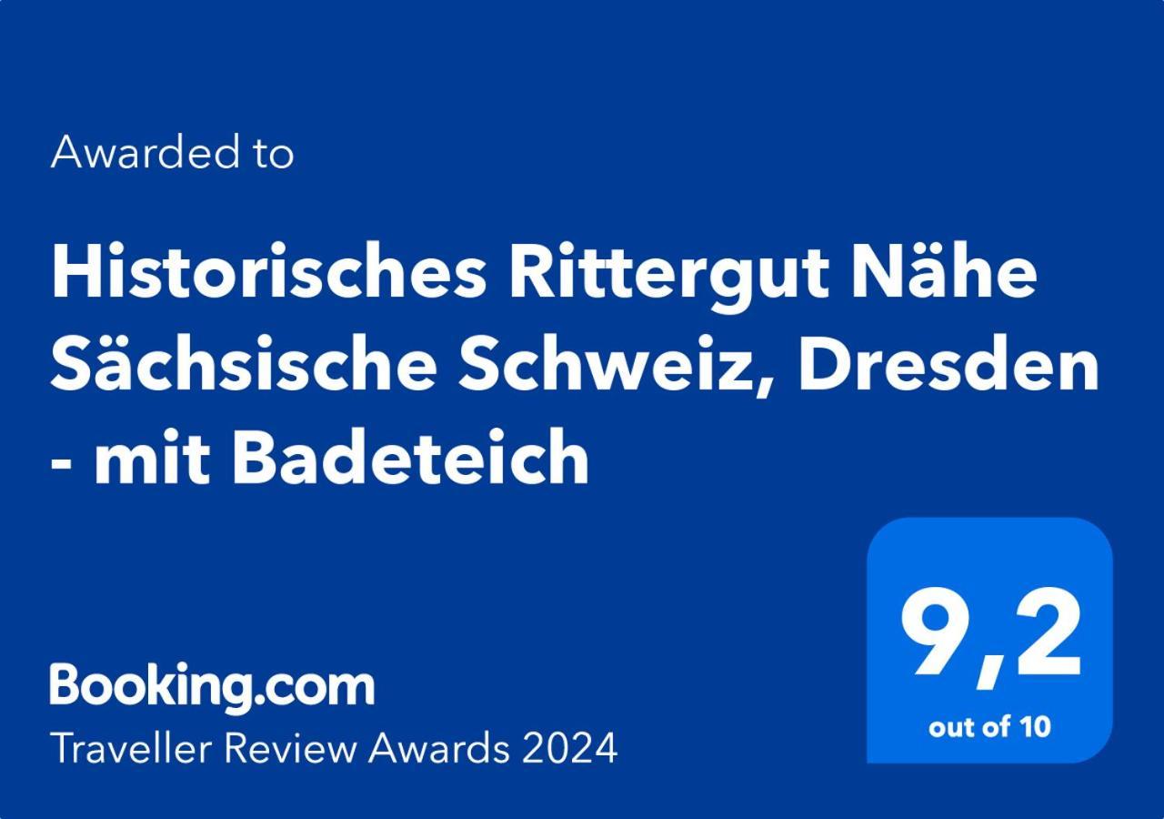 شقة Historisches Rittergut Hexenburgbeidresden Nahe Sachsische Schweiz, Dresden - Mit Badeteich Großharthau المظهر الخارجي الصورة